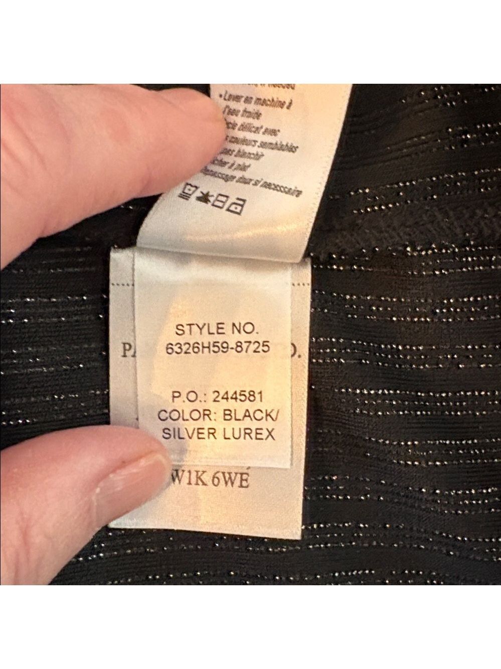 PAIGE Marina Wrap Dress Black Silver Lurex Pinstripe Midi Size Medium NWT - Picture 8 of 9